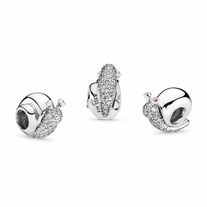 Pandora Sparkling Snail Charm Clearance NZ, Sterling Silver (854739-JMK)